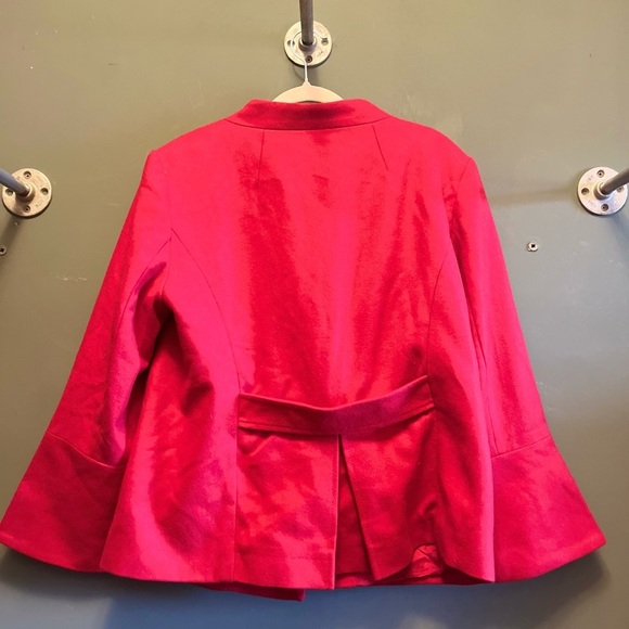 Ann Taylor Loft Women's Red Wool & Rayon Long Sleeve Button Short Coat Size M - Picture 7 of 7
